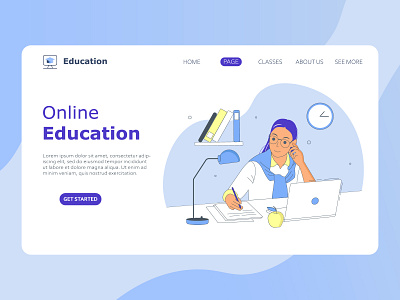 Illustration for online education website