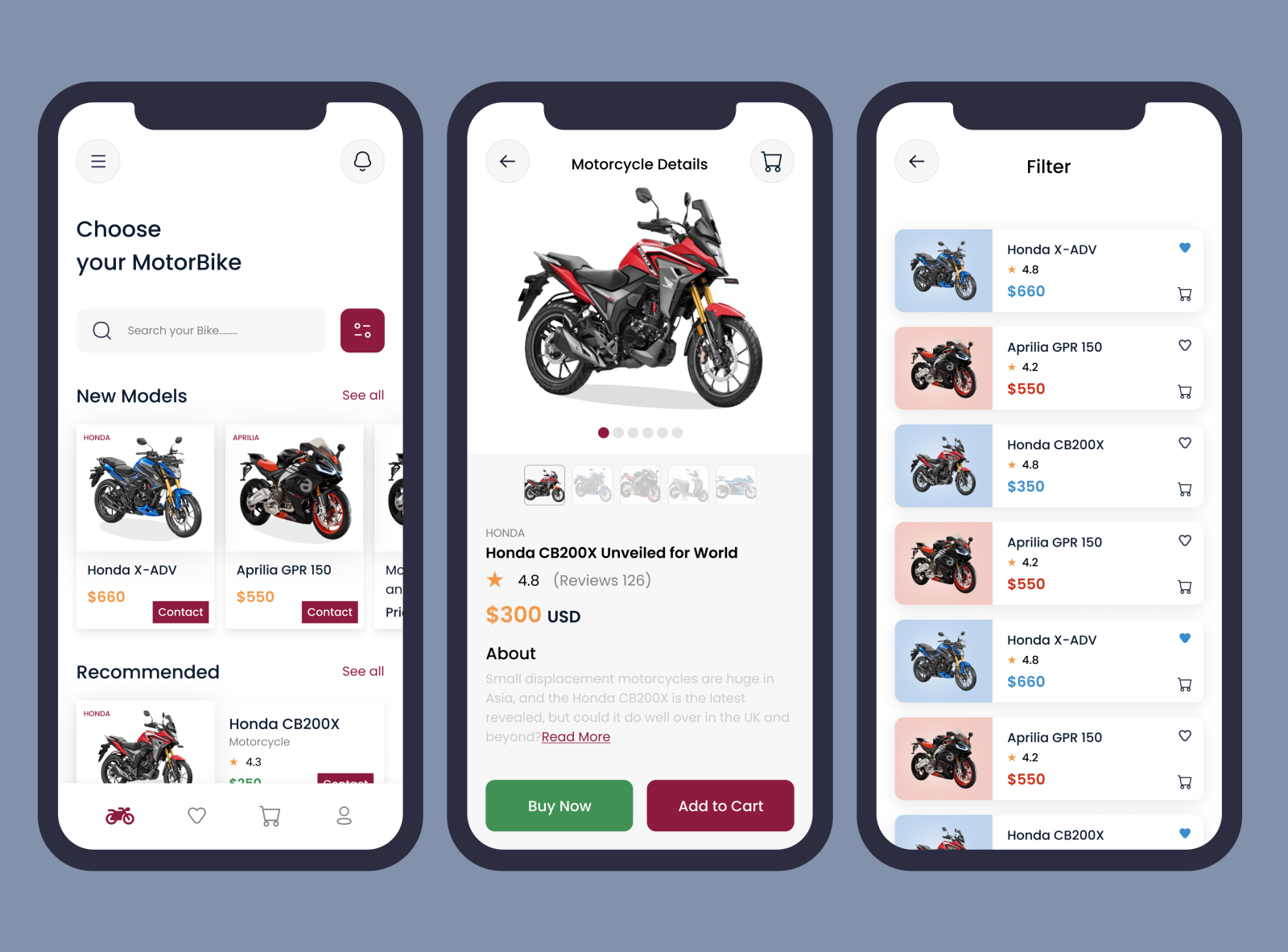 Motorcycle Mobile App by Ruhul Amin on Dribbble