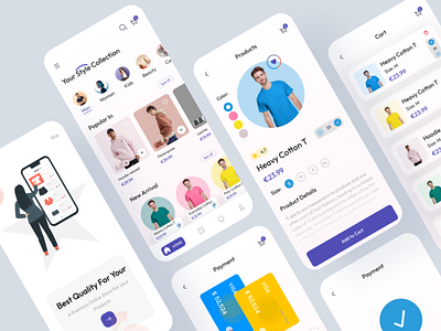 E-Commerce Mobile App clean design cloth clothe design e commarce e commarce app fashion mobile app mobile design shop ui web design