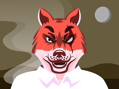Wolf character design flat character graphic design illustration illustrator