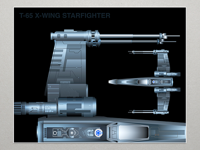 T-65 X-Wing Starfighter artwork design illustration illustrator nerd star wars