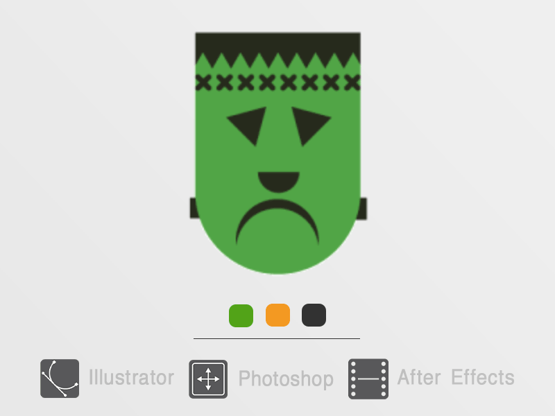 Frankenstein's Monster artwork character digital frankenstein gif animation halloween illustration