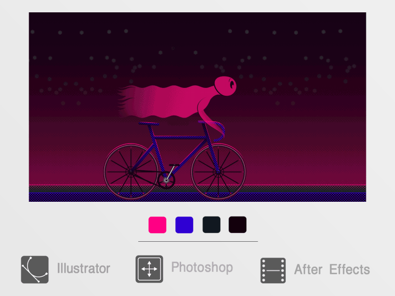 Spooky Cyclist after affects animation artwork bicycle character design digital ghost gif gif animation halloween illustration illustrator
