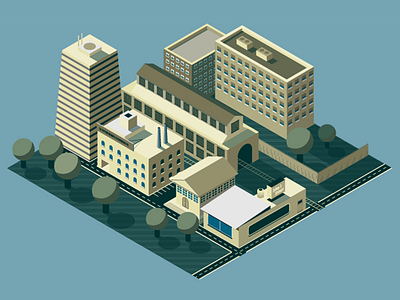 Isometric Illustration 3d art city factory illustration illustrator industrial isometric design railway station