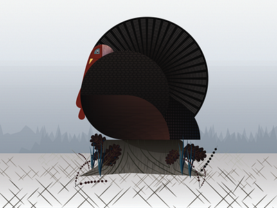 The Turkey King artwork bird design holiday illustration illustrator nature outdoors season snow thanksgiving turkey winter