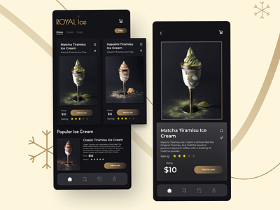 ROYAL Ice (Ice cream App Design) ui uiux ux