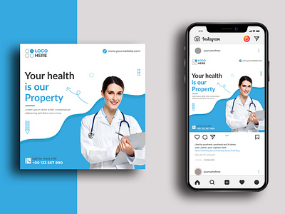 Medical Health Care Social Media Banner Design | Instagram Post