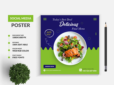 Special Food Social Media Post Banner Design Template
