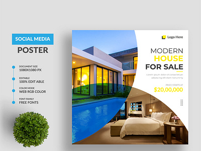 Professional Real Estate Social Media Post Banner Design