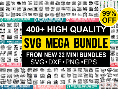 The Mega SVG Bundle workout quotes svg bundle