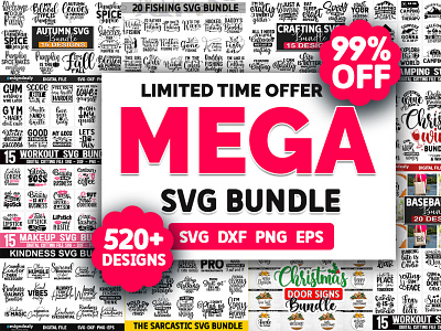 The Mega SVG Bundle all shop bundle branding camping svg design graphic design illustration logo svg vector workout quotes svg bundle