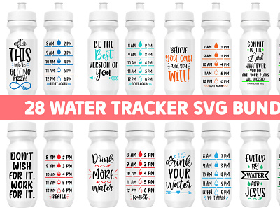 Water Tracker SVG Bundle png water tracker svg bundle