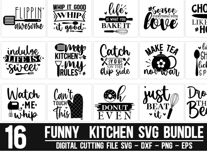 Funny Kitchen SVG Bundle by Designdealy on Dribbble