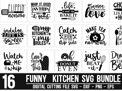 Funny Kitchen SVG Bundle by Designdealy on Dribbble