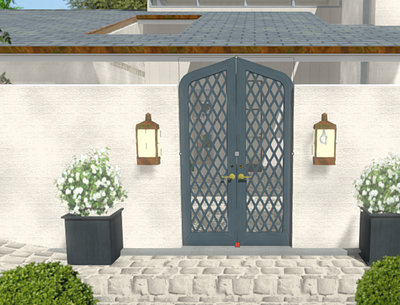 Gate Design for an Exterior Remodel Project exterior gate rendering stucco