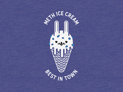 Meth Ice Cream animal blue sky bunny crystal dark humor eat food ice ice cream kawaii meth ice cream rabbit