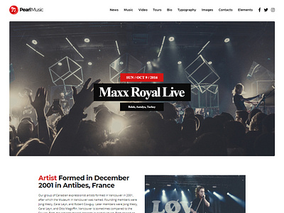 Live Concert WordPress Website