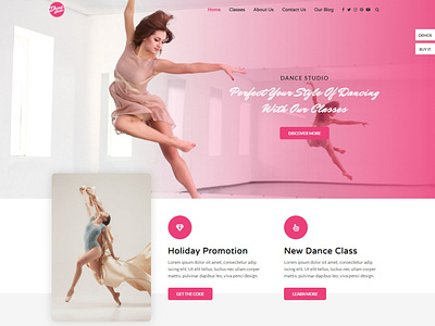 DANCE School WordPress Website.