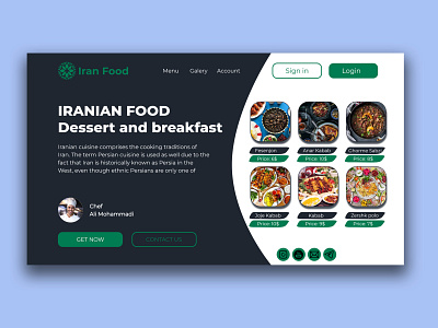 Iranian Food Website design graphic design logo ui ux