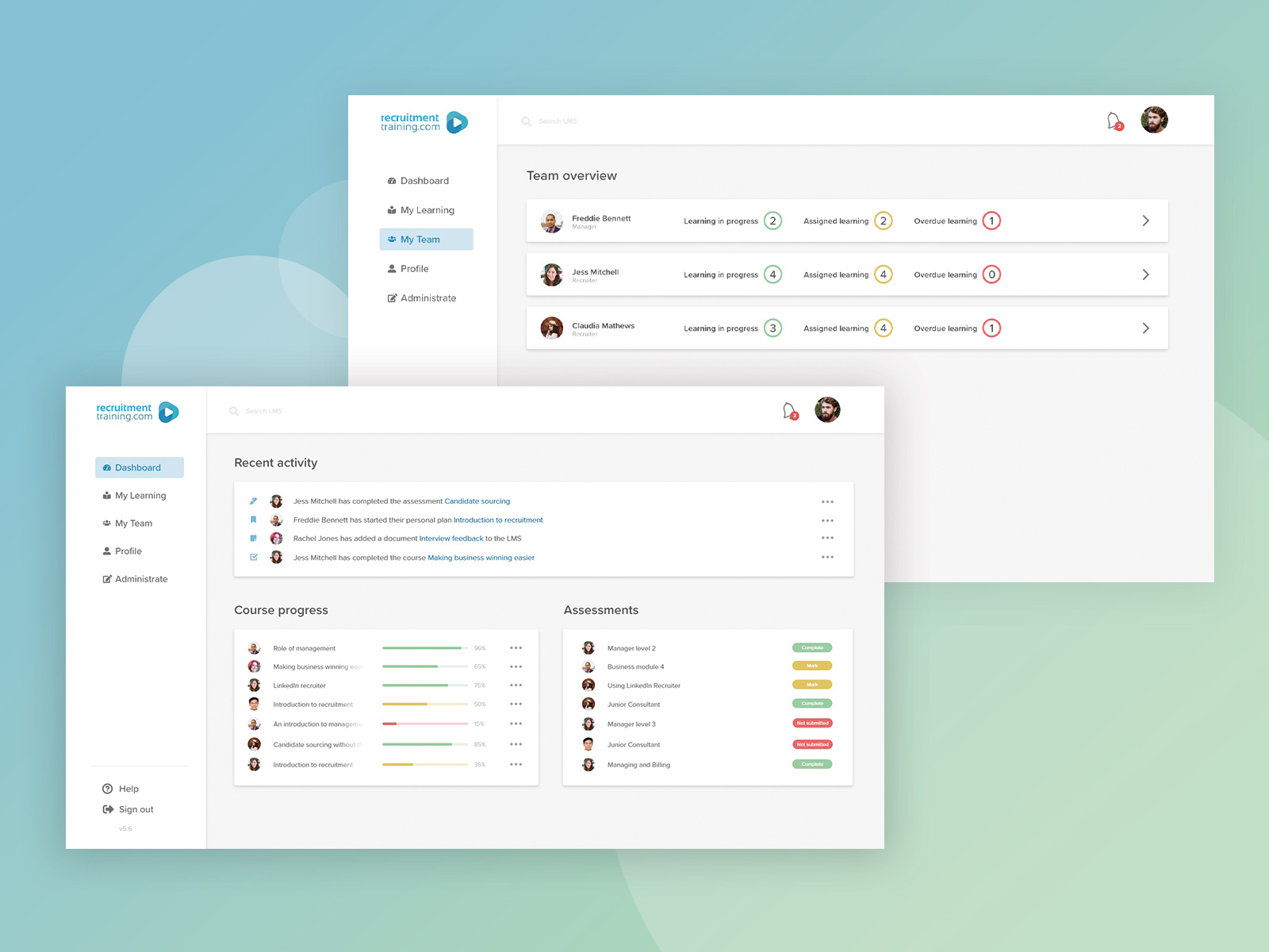 LMS Dashboard by Sam on Dribbble