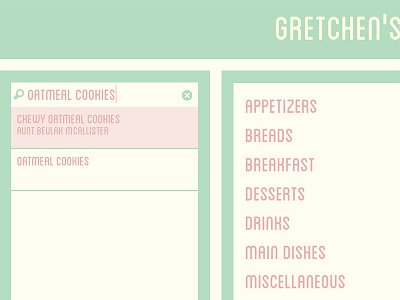 Gretchen's Cookbook angular cookbook nodejs retro