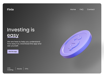 Hero layout - investing crypto finance hero investing main ui web