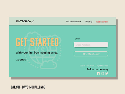 Daily UI #001 - Fintech Corp - Sign-up form challenge dailyui design fintech sign up website development