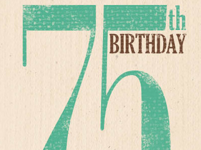 75th Birthday 75th birthday card typography