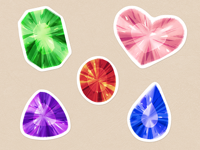 Gemz crystals gems illustration stickers