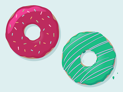 Donutz bright dessert donuts food green icing illustration pink sweets treat