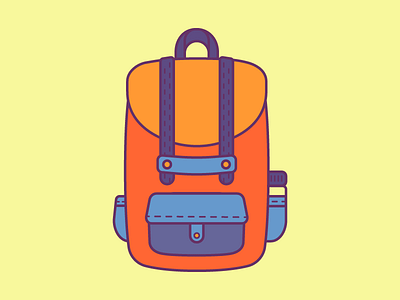 Backpackin' backpack bag clean illustration illustrator rucksack vector