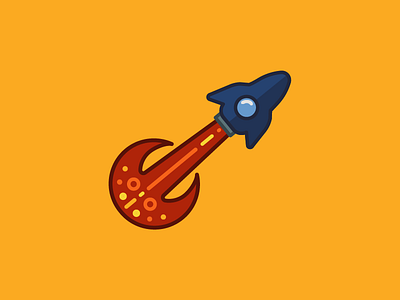 Zoom Zoom fire icon illustration rocket