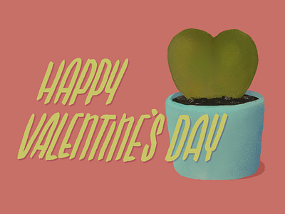 Be my Valentine? cactus hand type holiday illustration plant succulent valentines