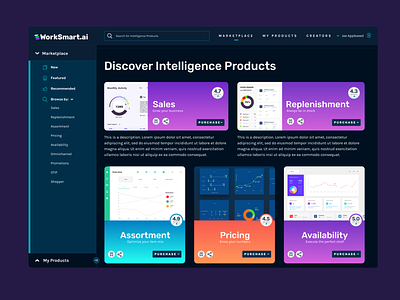 Intelligence products marketplace