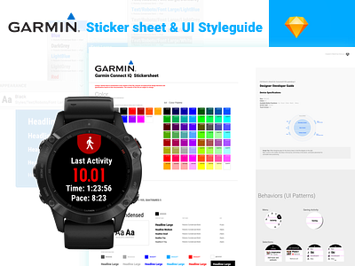 Garmin Watch Sticker Sheet app color palette garmin style guide styleguide uidesign watch ui
