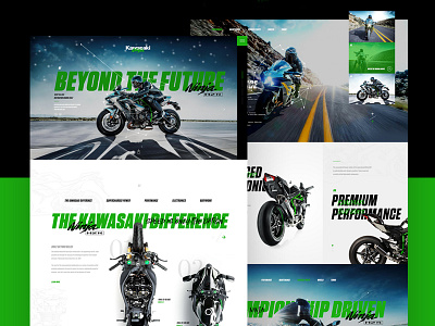 Kawasaki H2-R Concept design motorcycle ux web design
