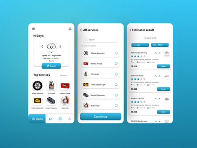 Vehicle maintenance app app car car app service ui ux vehicle