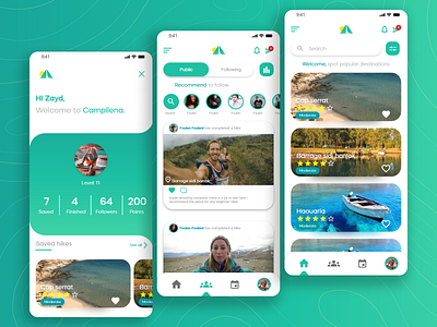 All in one camping app design adobe xd app app design booking camping campsites figma hike nature outdoor travel ui ux