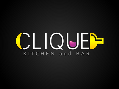 LOGO CLIQUE KITCHEN and BAR branding graphic design logo