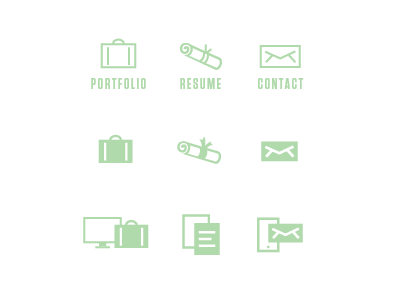 Personal Website Icons branding contact icons mint personal portfolio resume vector website