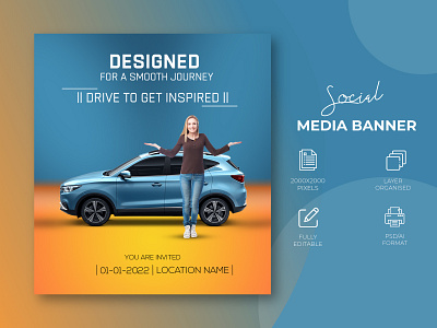 Car Social Media Banner Design || Instagram-Facebook post advertising design automobile banner ad banner ads car car banner car banner design car poster car social media banner car wash facebook ad facebook banner instagram ad instagram banner instagram post rent a car social media social media banner social media post social media poster