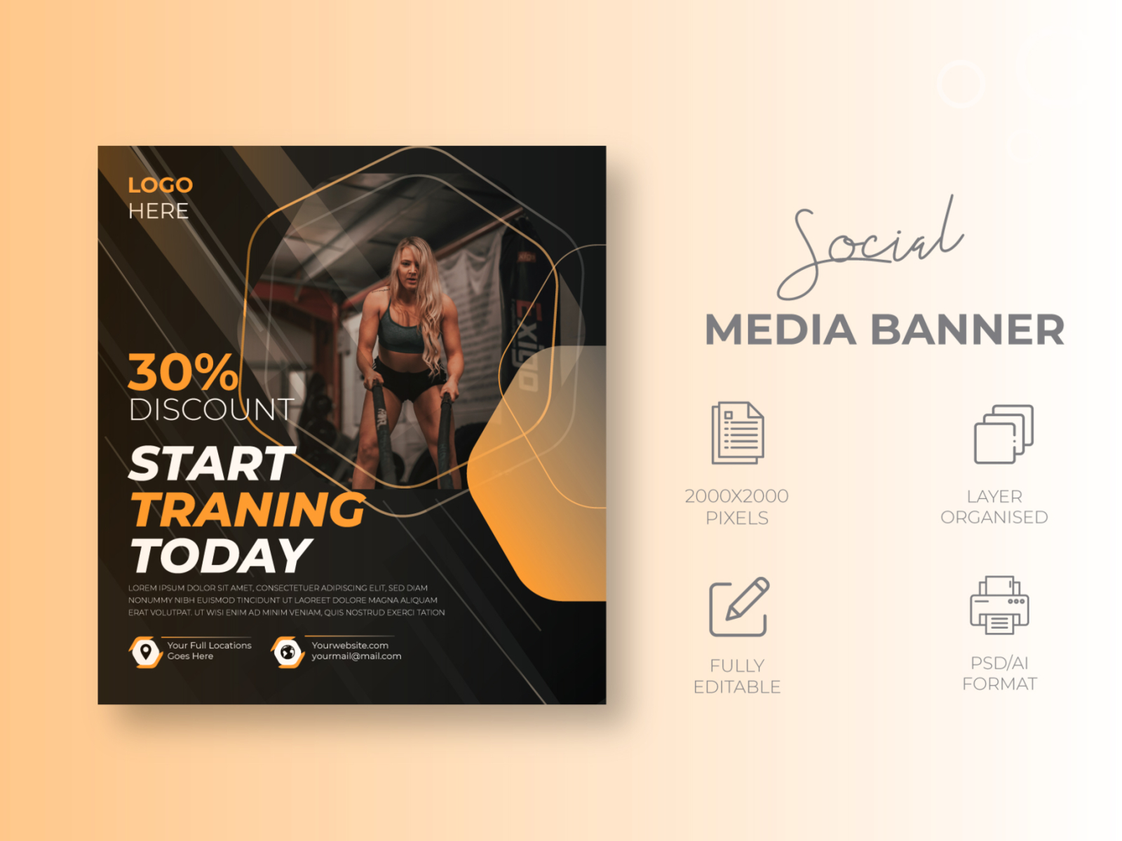 Social Media Gym Sports Banner Template Design by Shipu_Khan on Dribbble