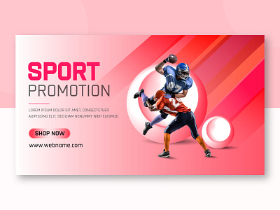 Sports Social Media Banner Templete baseball branding design facebook ads football footwear helmet illustration instagram banner instagram post jersey social media banner social media post sports web banner