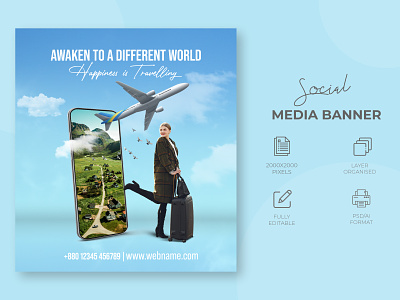 Travel Social media Banner Design | Instagram Post | Banner