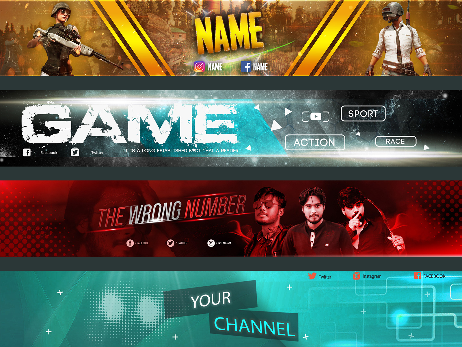 Youtube Channel Art | Gaming by Shipu_Khan on Dribbble