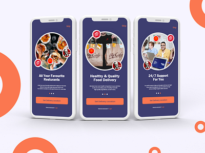 Food Delivery User on boarding Screen 3d animation app app design delivery app design delivery screens food food app food app design food delivery food delivery app graphic design login screens motion graphics simple app design typography ui ui design user on boarding ux