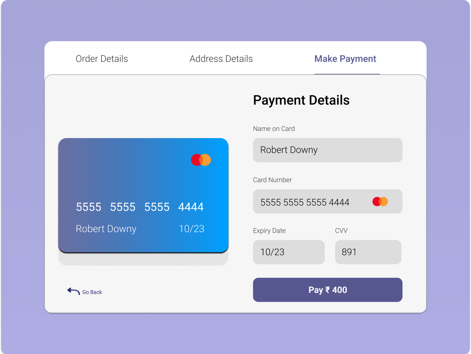 Credit Card Payment UI by Prakhar Kopergaonkar on Dribbble