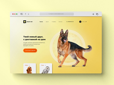 Pet online shop design graphic design landing ui web