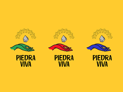 Piedra Viva Early Visual Concept crystals graphic identity hands illustration logo mexico minerals rock typography vector