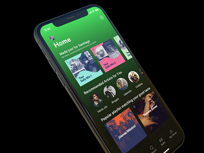 Spotify Home Screen UI Concept